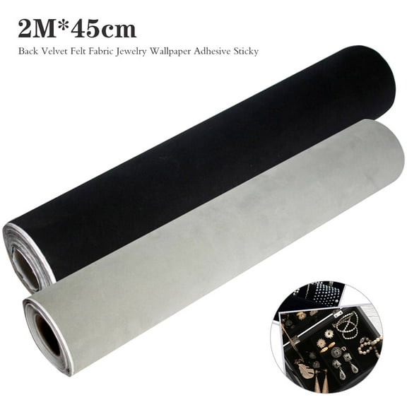 Sticky Back Plastic Paper Self Adhesive Wallpaper, 79''x17'' Velvet Flock Furniture Sticker for Walls,Doors,Jewelry Drawer