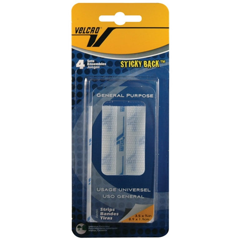 VELCRO 3-1/2 in. x 3/4 in. Sticky Back Strips (4-Pack) 90076 - The