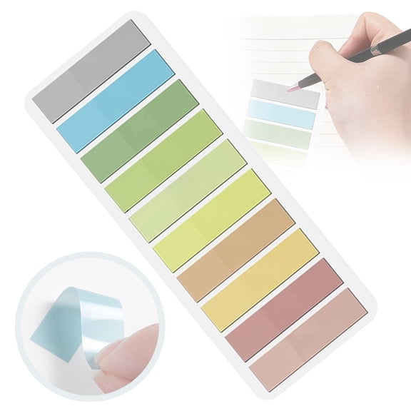 Sticky Book Tabs, Greenish Yellow Annotation Tabs for Books, Removable Sticky Index Flags for Notebooks and Planners, Transparent Sticky Notes Tabs for Binders