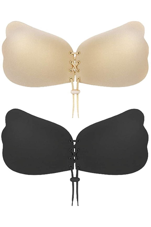 Sticky Bra 2 Pairs Strapless Backless Adhesive Invisible Push up Bra C