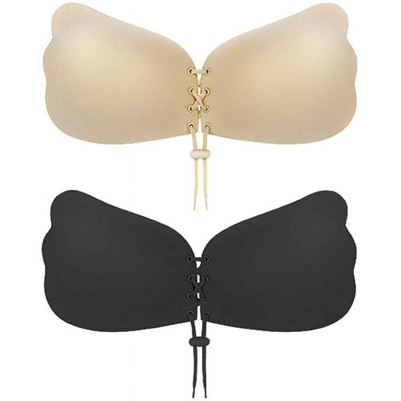 Sticky Bra 2 Pairs Strapless Backless Adhesive Invisible Push up Bra