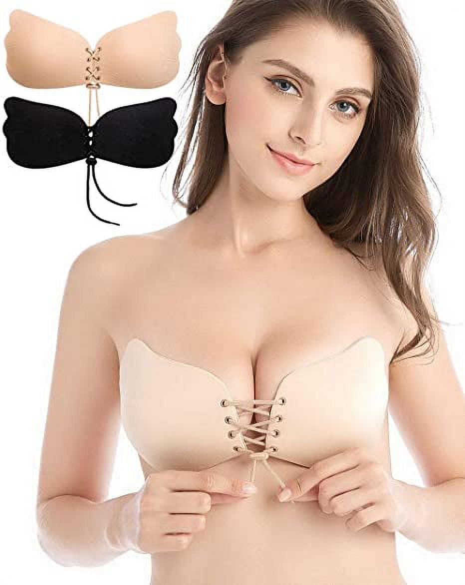 Sticky Bra, Backless Strapless Bra Push Up, Adhesive Invisible Lift Up