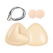 Sticky Bra Inserts, Double-sided Sticky Push Up Inserts, Reusable Bra Pad Inserts for Bikini Dress Swimsuit Sports Bra