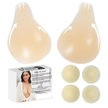 Sticky Bra Strapless Push up Silicone Reusable Adhesive Bra Invisible Backless Bra for Women, for Backless Dress with 2 Pair Nipple Covers - XIANEWS