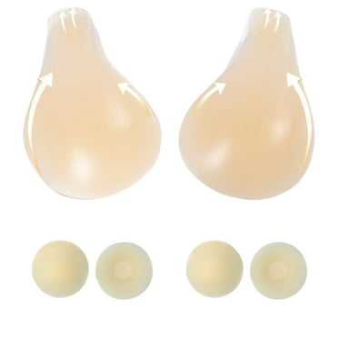 Sticky Bra Strapless Push up Silicone Reusable Adhesive Bra Invisible Backless Bra for Women, for Backless Dress with 2 Pair Nipple Covers - XIANEWS