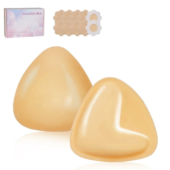 Sticky Bra Pads Inserts with Nipple Covers, Double Sided Sticky Bra Pads Inserts, Ultra Instant Lift Sticky Bra Push Up Bra Pads Inserts, Breast Enhancers Inserts(C)