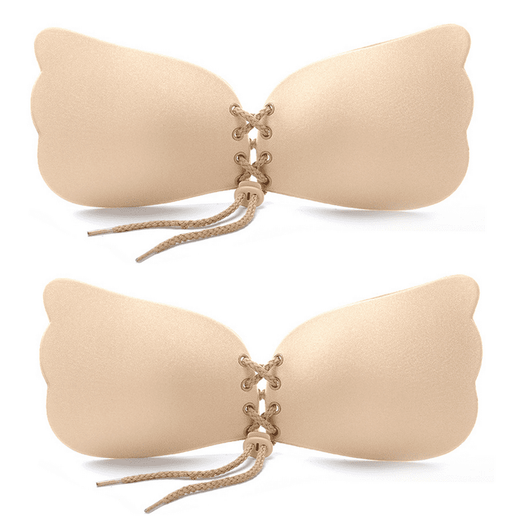 Sticky Bra Strapless Backless Bra Adhesive Invisible Lift up Bra Push up Bra  for Backless Dress,Round Cup Lala Black Nude,F7310 