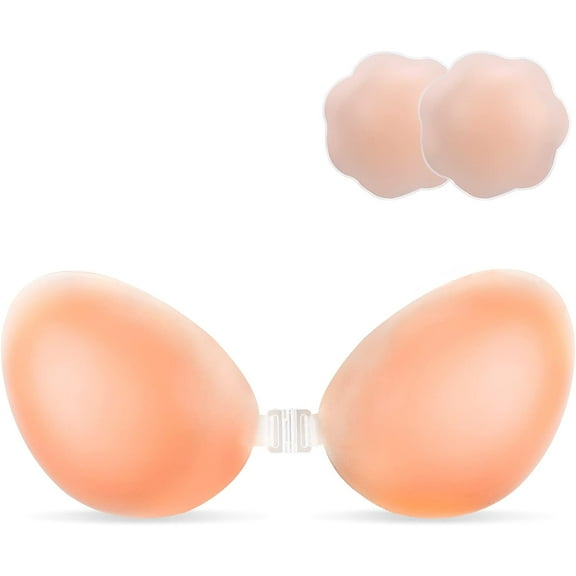 Sticky Bra,Strapless Backless Bras,Adhesive Invisible Push Up Silicone Bra for Large Breasts for Women