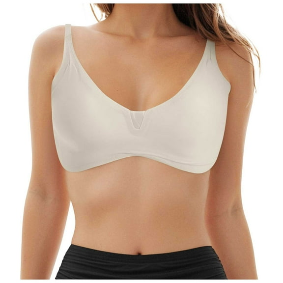 Sticky Bras for Women Push Up Women's Wireless Bras Full Coverage Seamless Supportive, Back Smoothing T-Shirt Bra with Padded Everyday Bra