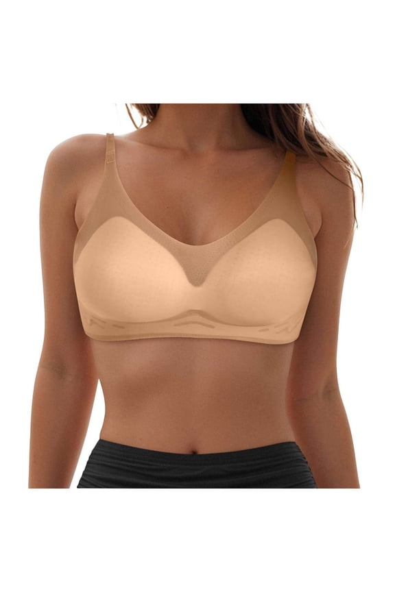 Sticky Bras for Women Push Up Womens Seamless Wireless Supportive Bra Push Up Comfort Soft No Underwire Full Coverage T-Shirt Bra
