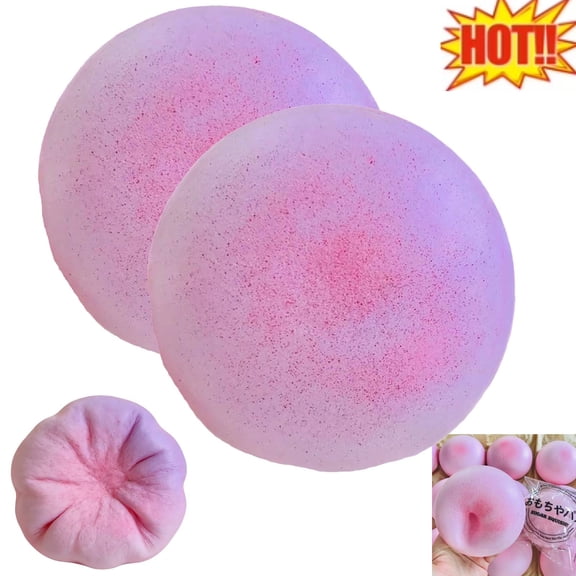 Sticky Bread Slow Rising Squishy, Super Soft Slow Rise Squishy Toys, Realistic Bread Shape Squeeze Toy, Pink Bread Food Squishies for Stress Relief(Pink*2)