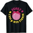 thumbnail image 1 of Sticky Bubble Gum Icky Funny Apparel T-Shirt men and women can wear, black, white, gifts, 1 of 4