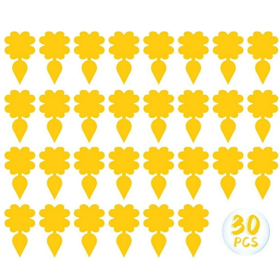 Sticky Bug,Gnat,and Fruit Fly Trap: Yellow Dual Sided Glue Insect Catcher to Control Bugs Indoor and Outdoor - Traps Fruit Flies, Aphids and Flying Pests in Potted Plants (30PCS)