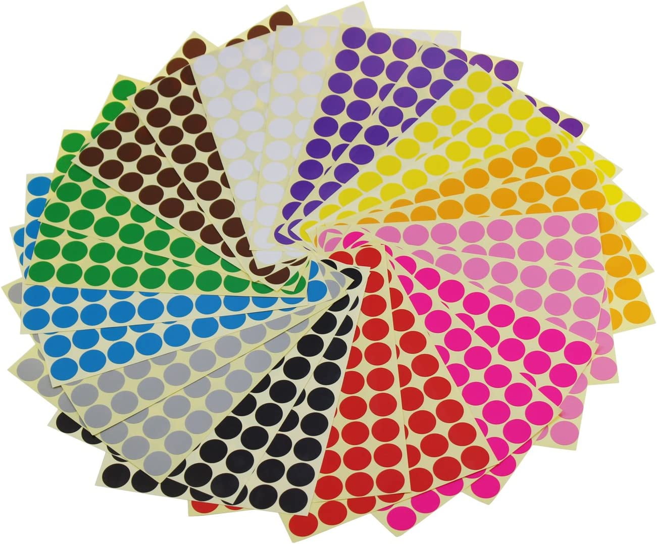 Sticky Color Coding Labels Removable Small Circle Dot Stickers for ...