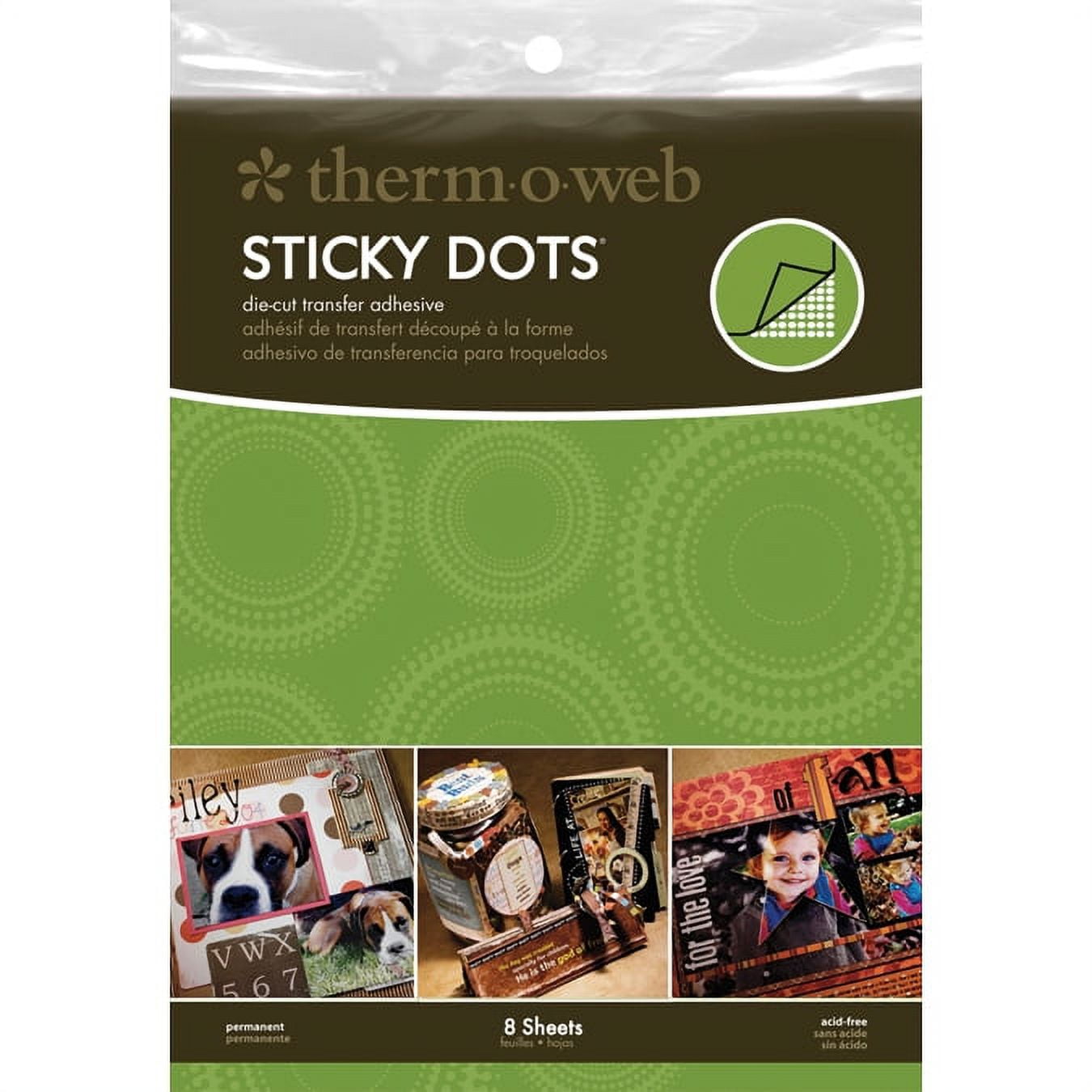 Sticky Dot DieCut Adhesive Sheets8.5"X11" 8/Pkg