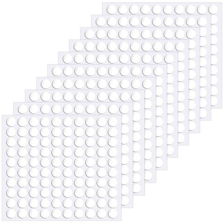Sticky Dots, Sticky Tack Poster Putty 1000 10mm/0.39", Double Sided Removable Clear Mounting Round Reusable Tacky Transparent Adhesive Putty Sticker Glue for Wall Hanging Pictures, Art Craft