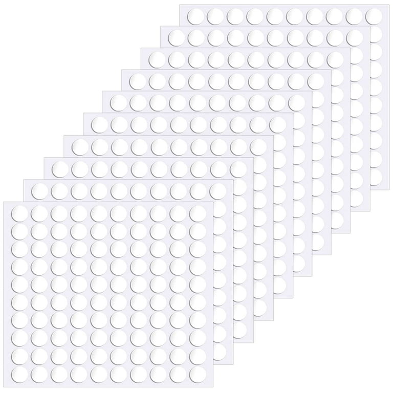 Poster Putty, 600 Pcs 12mm/0.47\u201d Adhesive Dots, Double Sided Removable  Sticky Tack, Clear Round Reusable Mounting Stickers Transparent Tacky Glue  Tape for Wall Hanging Pictures 