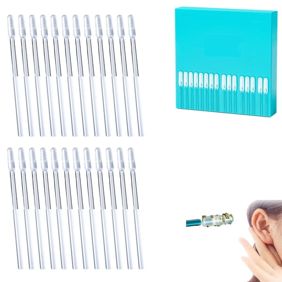 Sticky Ear Cleaning Stick, Reusable Adhesive Tip Cleaning Swabs with Dust Cover Storage Case, Soft Resin Head Ear Cleaning Tool