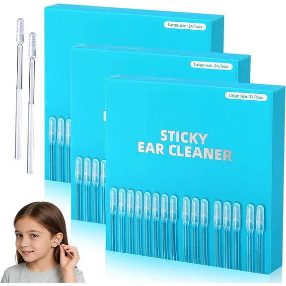 Sticky Ear Cleaning Sticks  Gentle, Visible Ear Care, Sticky Ear Swabs, Reusable Adhesive Soft Head Swabs, Adhesive Ear Cleaning Sticks for All Ages