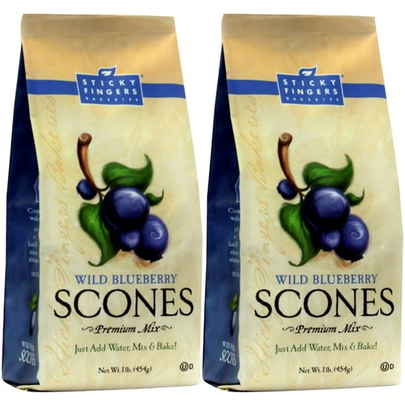 Sticky Fingers Bakeries, English Scone Mix, Wild Blueberry Scones, 16 OZ, Pack of 2
