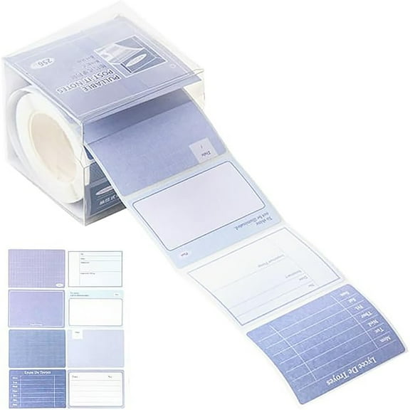 Sticky Full Adhesive Notes Roll Tape with Pull Out Dispenser Boxes, 256 Sheets Sticky Notes 2.8 Inch, Self-Stick Memo Pads Sticker Label for Noting Writing (Gradient Blue)