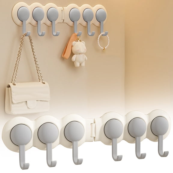 Sticky Hooks, Rotating Hooks Wall Adhesive, Corner Foldable Modern Hanger, Aesthetic No Drill Wall Hooks for Kitchen Shower Living Room Bedroom Entryway Office Dorm Towel Coat Key Tool, Grey