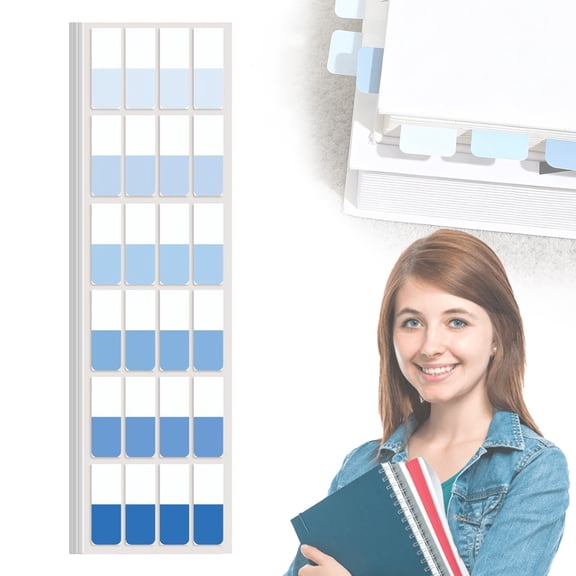 Sticky Index Book Tabs Gradient Repositionable Page Markers, 240 Tabs (1 Pack) Transparent Writeable Surface for Color Coding Documents, Blue Time Saving for Legal Professionals, By Harlik