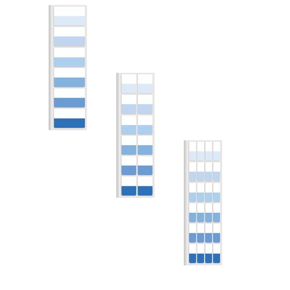 Sticky Index Book Tabs Gradient Repositionable Page Markers, 3 Packs (3 Styles) Transparent Writeable Area for Notebooks, Blue Tabs for File Classification Home Office, By Harlik