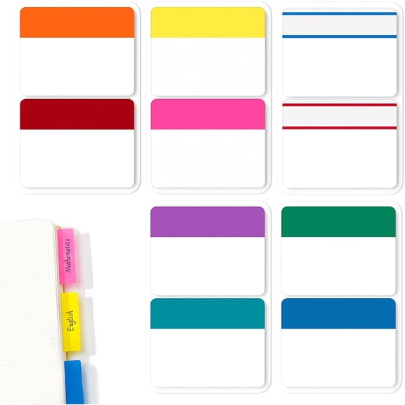 Sticky Index Tabs, 250 Pcs Book Page Markers Tabs Colorful Annotation Tab Writable for Notebooks File Folders Books Marking