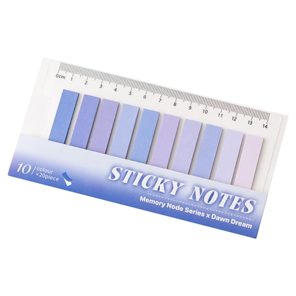 Sticky Index Tabs,Translucent Page Markers, Writable Annotation Tabs,200 Pcs Pastel Purple Page Flags with Built-in Ruler for Office Planning,1-Pack(Blue)