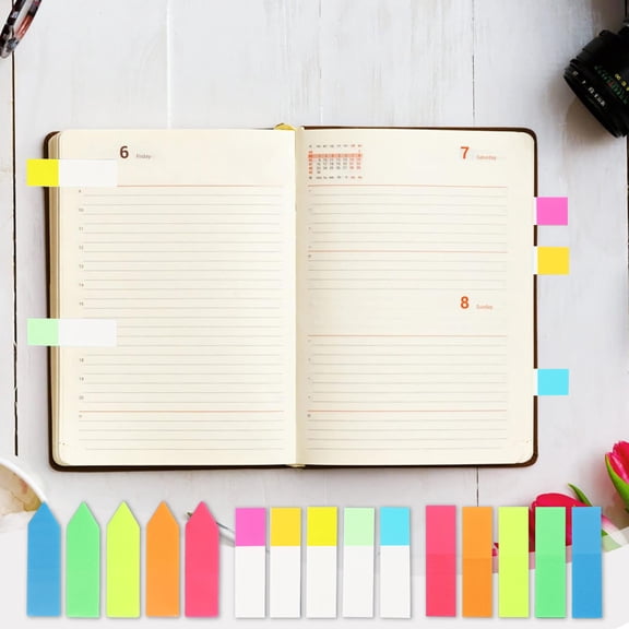 Sticky Index Tabs Transparent Page Markers, 100 Pack Multicolor Writable Sticky Note Tabs for Books, Planners, Folders and Office Organization