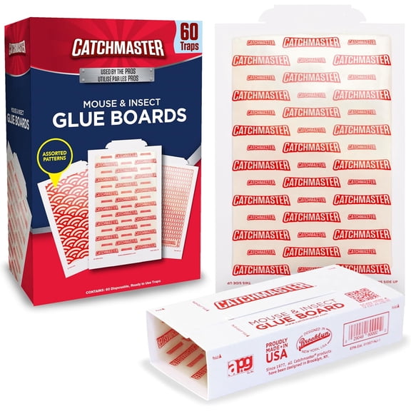 Sticky Insect & Mouse Traps 60-Count, 5.3"x8" Glue Boards for Mice & Insects, Ultra Sticky Rat & MouseTraps Indoor for Home Use in Garages, Basements & Attics, Pest Control for Home