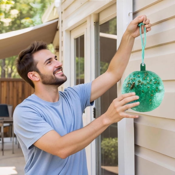Sticky Insect Trap Ball, Fruit Fly Trap Balls for Outdoor, Non-Toxic Extra Sticky Hanging Bug Ball Catches Flie Gnat Wasps Mosquitoe Flying Insects