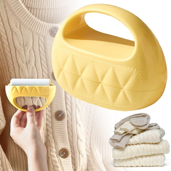 Sticky Lint Remover Roller, Portable 1.97×3.23 Inch Clothes & Furniture Lint Roller for Home, Car, Bedding, Carpet, Rugs & Pet Hair Removal, Reusable and Lightweight, Yellow