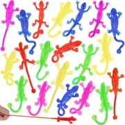 Joyfy 48 Pcs Sticky Lizards Party Favors 5.71" Stretchy Slappy Hands Climb Wall Animal Fidget Toys Bulk, Treasure Box Toys, Carnival Prizes