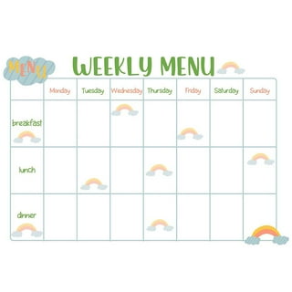 Weekly Menu Cutting Board, Dry Erase Menu Board, Meal Planner