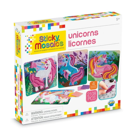 Sticky Mosaics Unicorns - Mosaic Craft By Numbers Kit