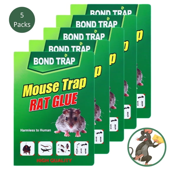 Sticky Mouse Traps Indoor for Home, Glue Boards for Mice and Rats, Pest Control Adhesive Tray for Catching Bugs, 5 packs