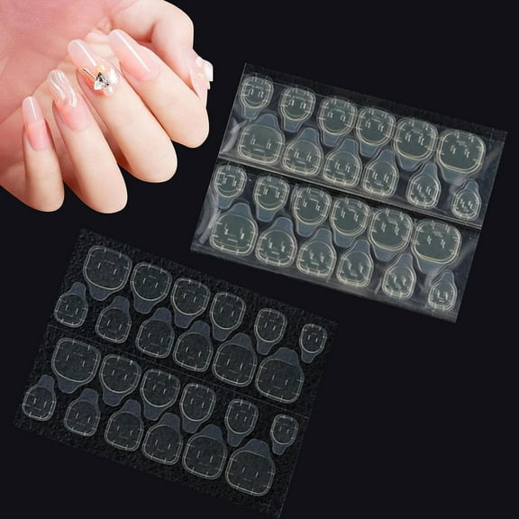 Sticky Nail Tabs | 50-Sheet False Nail Glue Stickers - Double Sided Jelly Adhesive Dots Tips Flexible for Acrylic Nails Manicure Tape