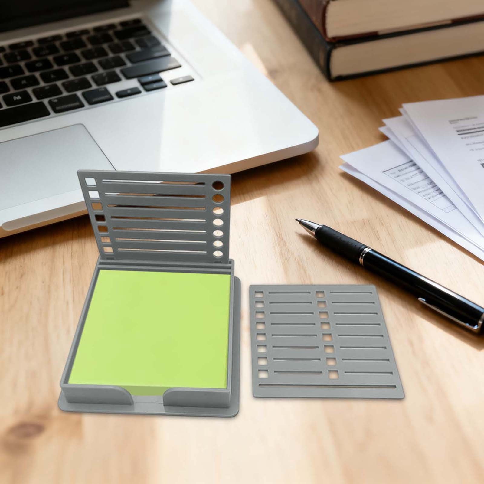 Sticky Note Dispenser,3.5x3.7inch Reusable Post Note Holder with Line ...