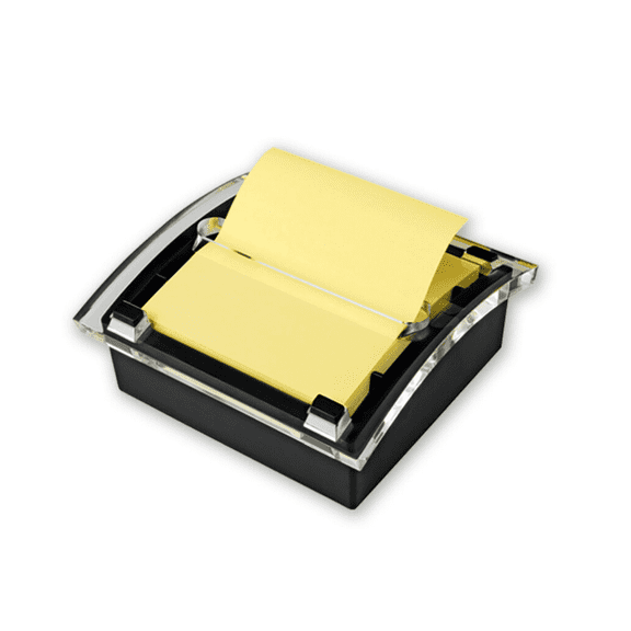 Sticky Note Dispenser, Pop-Up Notes Organizer for Desk, 3x3 Inch Post It Dispenser with 50 Sheets, Easy Refill Sticky Pad Holder, Home Office Supplies, Black