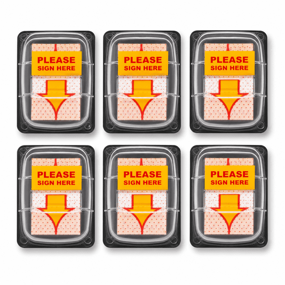 Sticky Note Flags 6-Pack Medium Yellow Sign Here Use Case