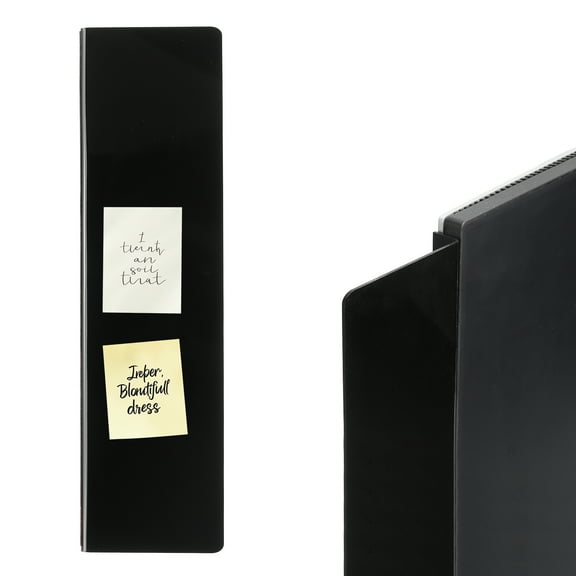 Sticky Note Holder , Black L Shape PP Magnetic Monitor Memo Board, 1 Pcs