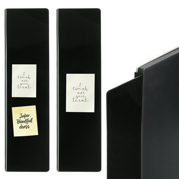 Sticky Note Holder , Black L Shape PP Self-Adhesive Monitor Memo Board, 2 Pcs