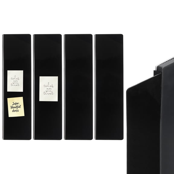 Sticky Note Holder , Black L Shape PP Self-Adhesive Monitor Memo Board, 4 Pcs