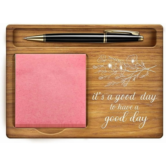 Sticky Note Holder Bouquet Pattern Note Organizer Pine Wood Memo Holder Self-Stick Note Pad Holders Wooden Office Decor DIY