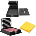 thumbnail image 1 of Sticky Note Holder Compatible , 3x3 Sticky Pads Dispenser with Stencil, Memo Pad Organizer with Line Box Drawing Template for Office and Home, 1 of 8