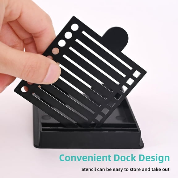 Sticky Note Holder Compatible with Post It Notes, 3x3 Sticky Note Stencil Dispenser with Template, Memo Pad Organizer with Five Line Box Drawing Template for Home and Office$$Office