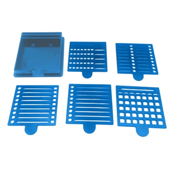 Sticky Note Holder Compatible with Post It Notes, Sticky Note Stencil Dispenser with Template, Memo Pad Organizer with Five Line Box Drawing Template for Home and Office