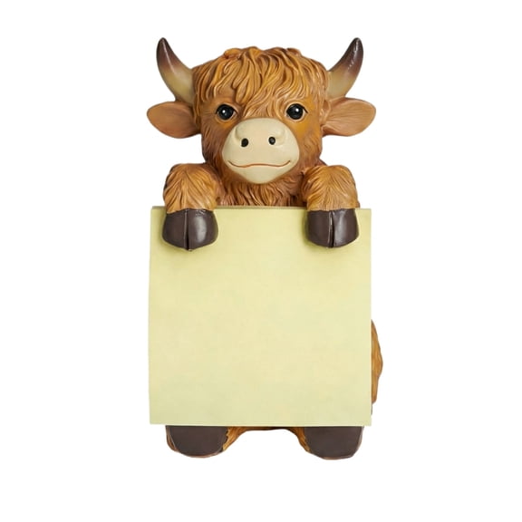Sticky Note Holder, Highland Cow Brown, 1 Pack 1 Holder 1 Sticky Note,Suitable for Office Home Desk Decor